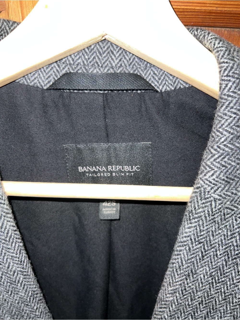 Banana Republic Gray Herringbone Slim Fit Sport Coat